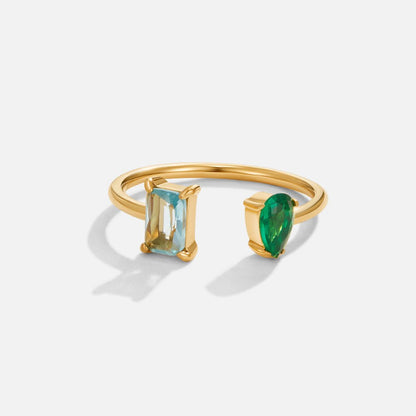 Aurora Aqua Green Crystal Ring