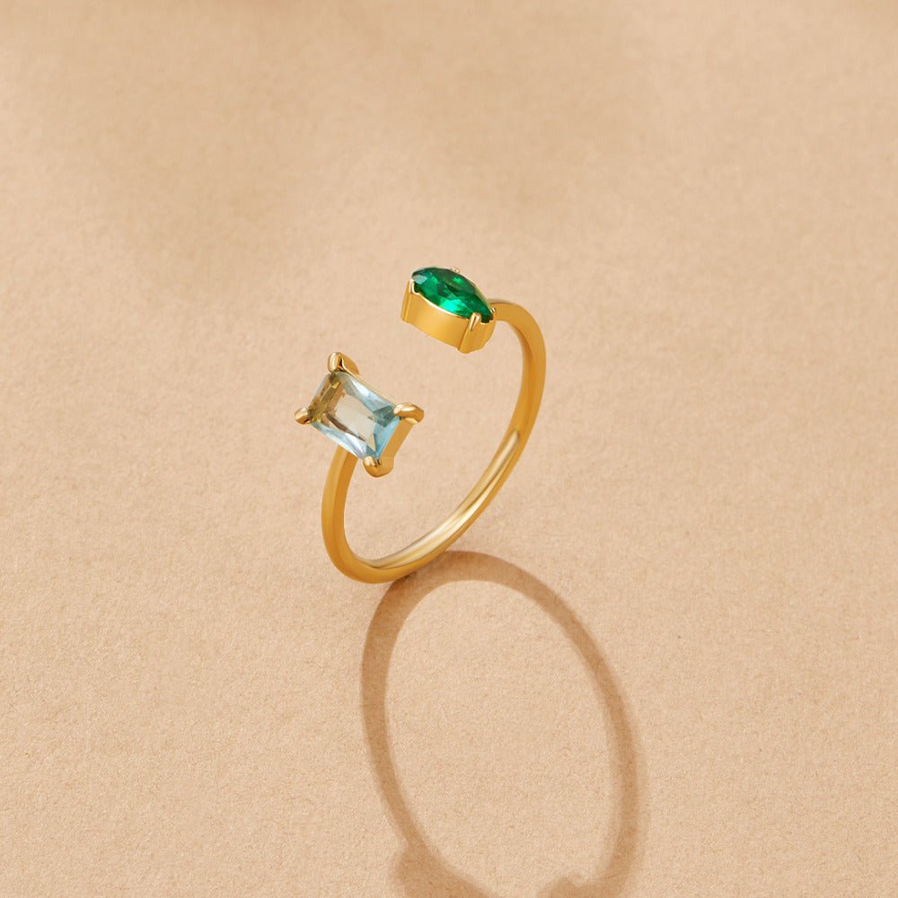 Aurora Aqua Green Crystal Ring