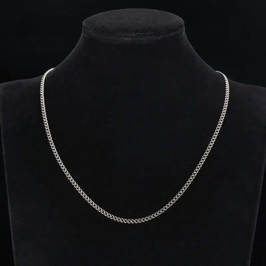3mm Stainless Steel Cuban Link Chain Necklace – Sleek & Hypoallergenic