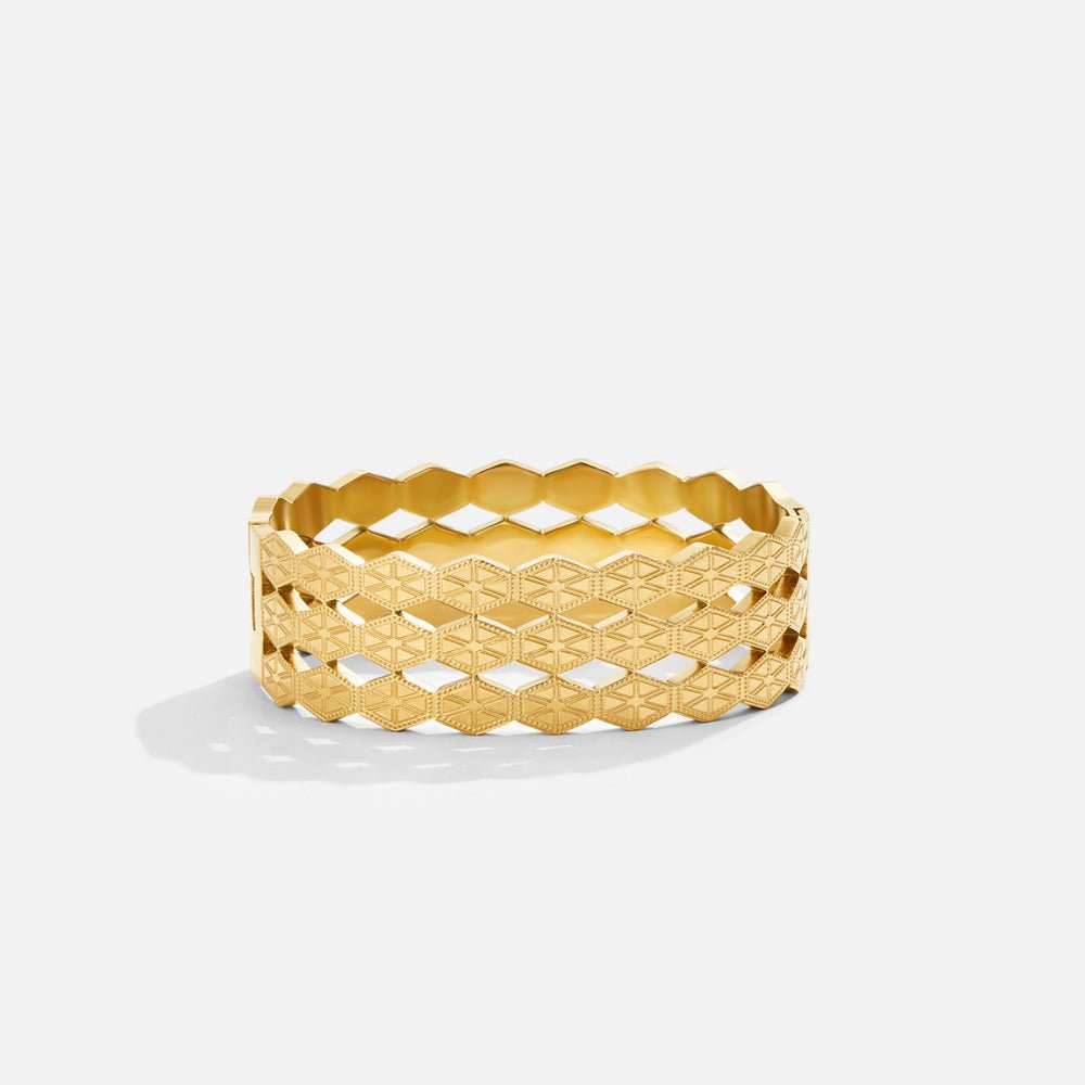 Celine Geometric Gold Bangle