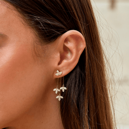 Crystal Lotus Waterfall Earrings