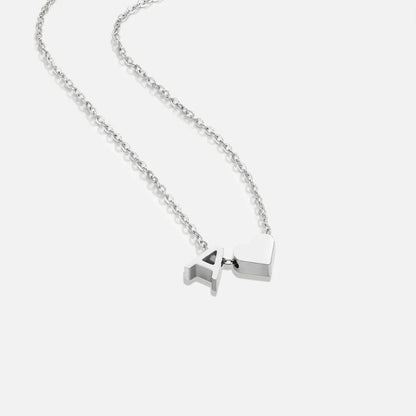 Forever Love & Letter Silver Necklace