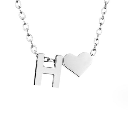 Forever Love & Letter Silver Necklace