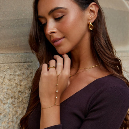 Freya Crystal Hand Chain Bracelet