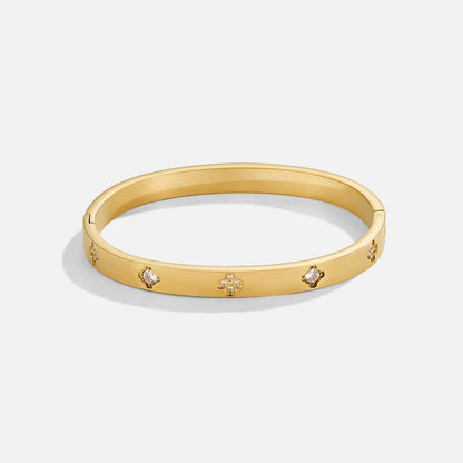 Gold Clover Bangle