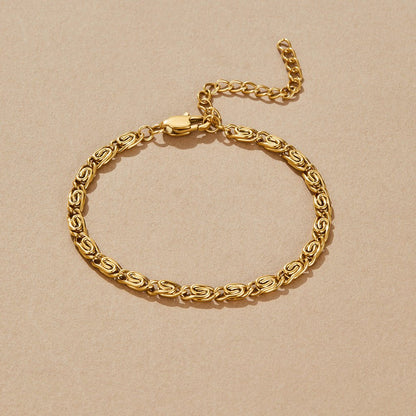 Gold Swirl Link Chain Bracelet