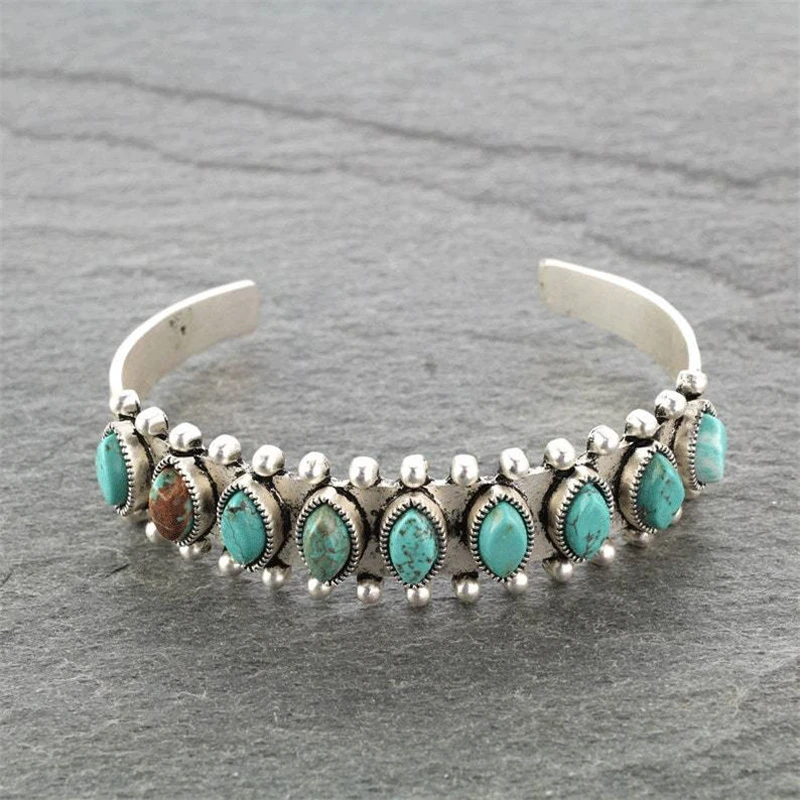 Turquoise Gemstone Statement Bracelet