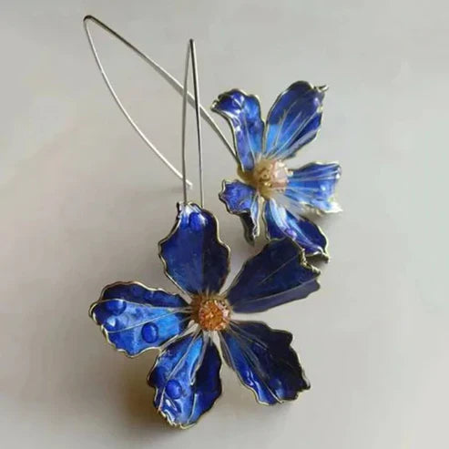 Vintage Blue Flower Earrings