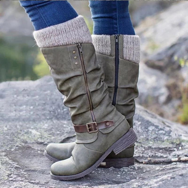 Tindra | Flat Heel Orthopedic  Zipper Boots