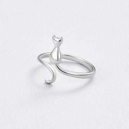 Midnight Cat Silver Ring