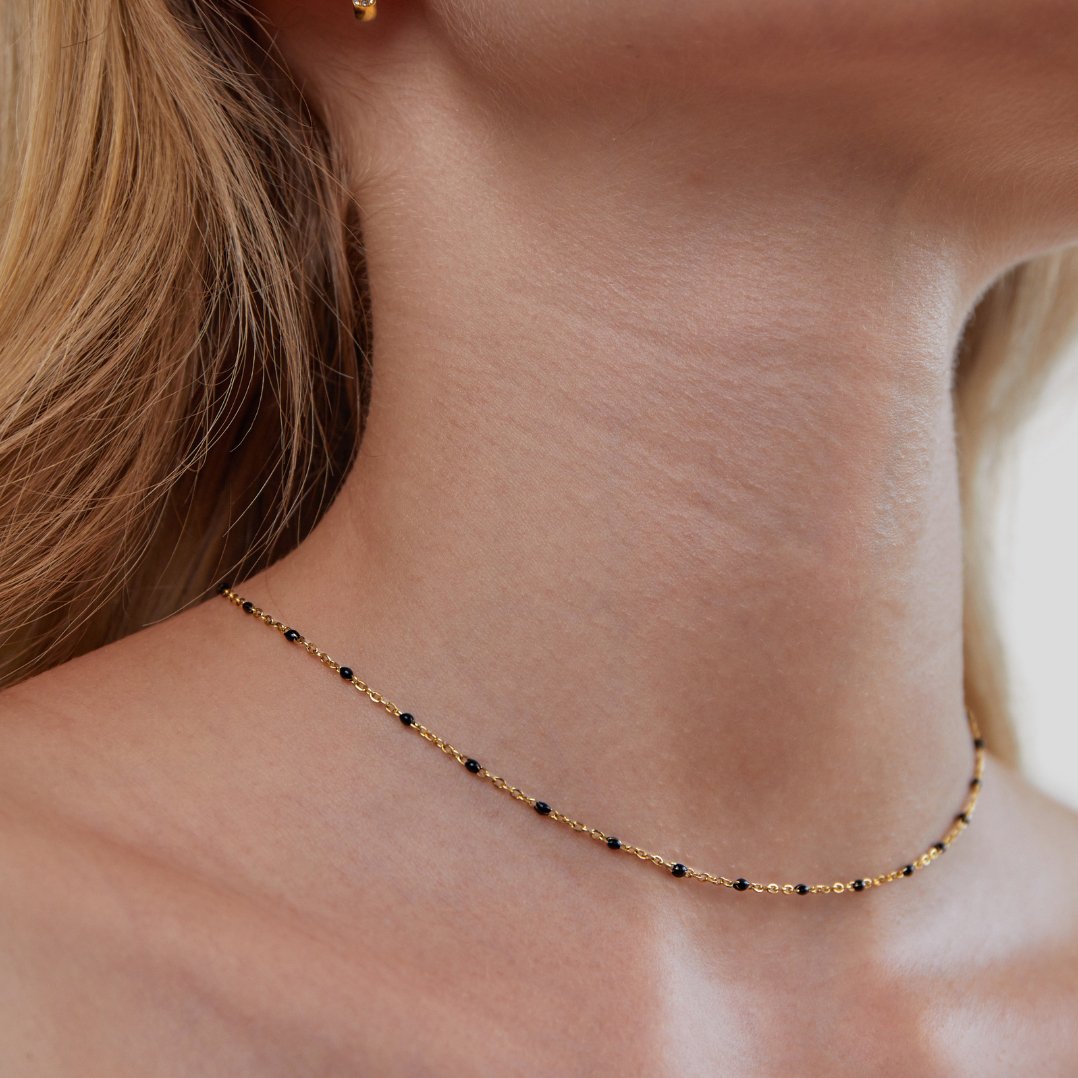 Free Mila Black Bead Necklace