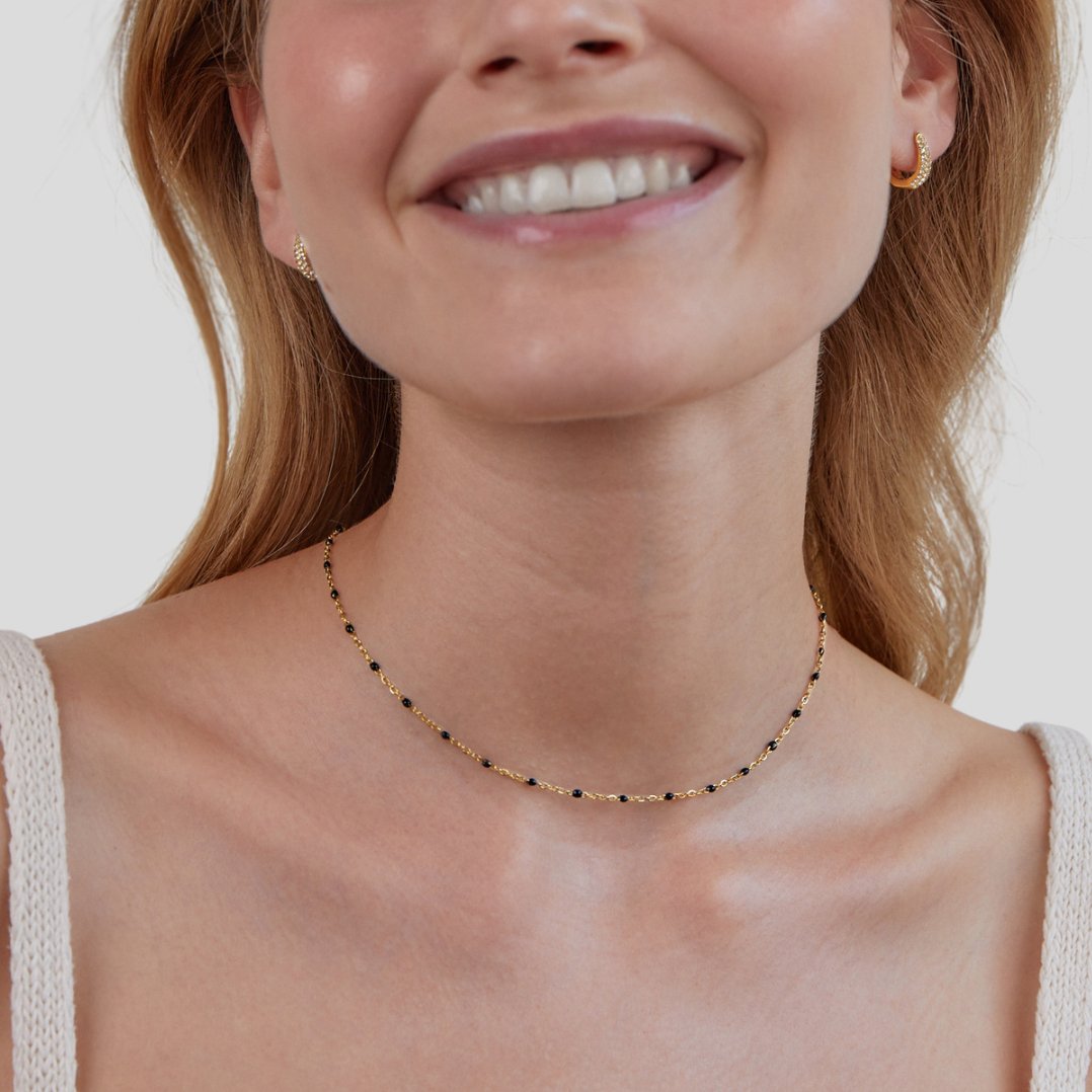 Free Mila Black Bead Necklace
