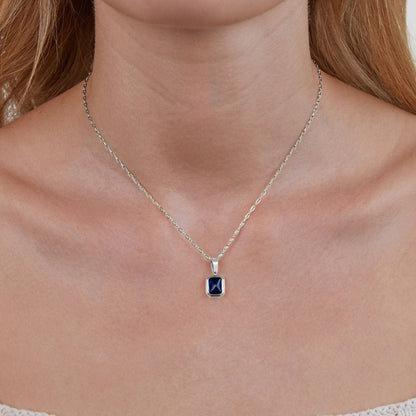 Ocean Blue Pendant Silver Necklace