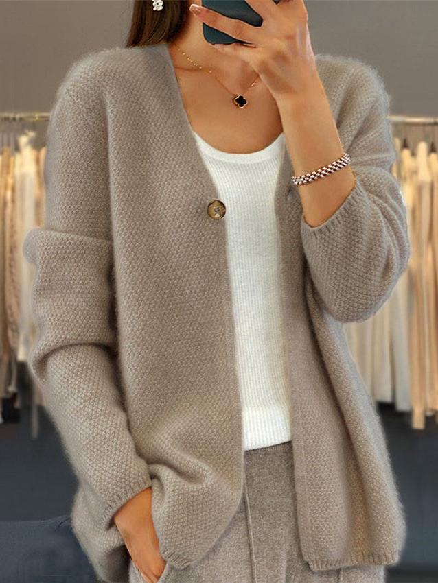 Elena - Knitted Cardigan with V-Neck