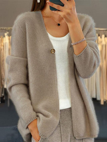 Elena - Knitted Cardigan with V-Neck
