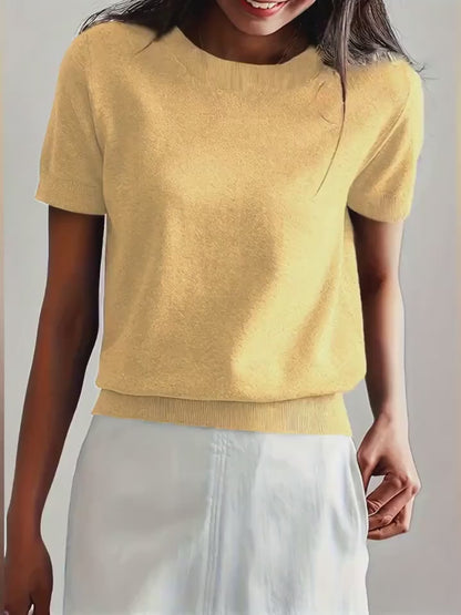 Marielle | Summer Short Sleeve Round Neck Blouse