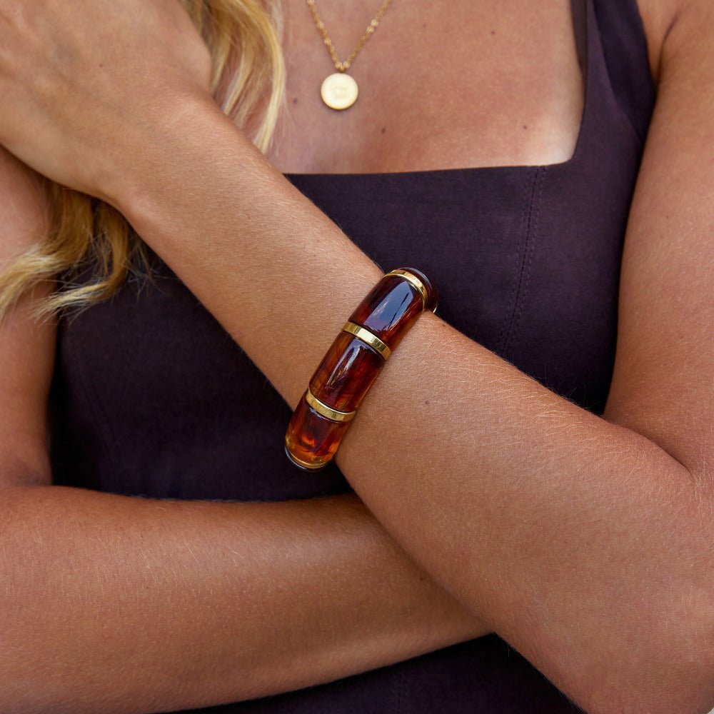 Sabina Golden Brown Marbled Bracelet