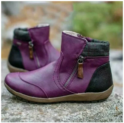 Women Zipper Waterproof Ankle-Support Boots