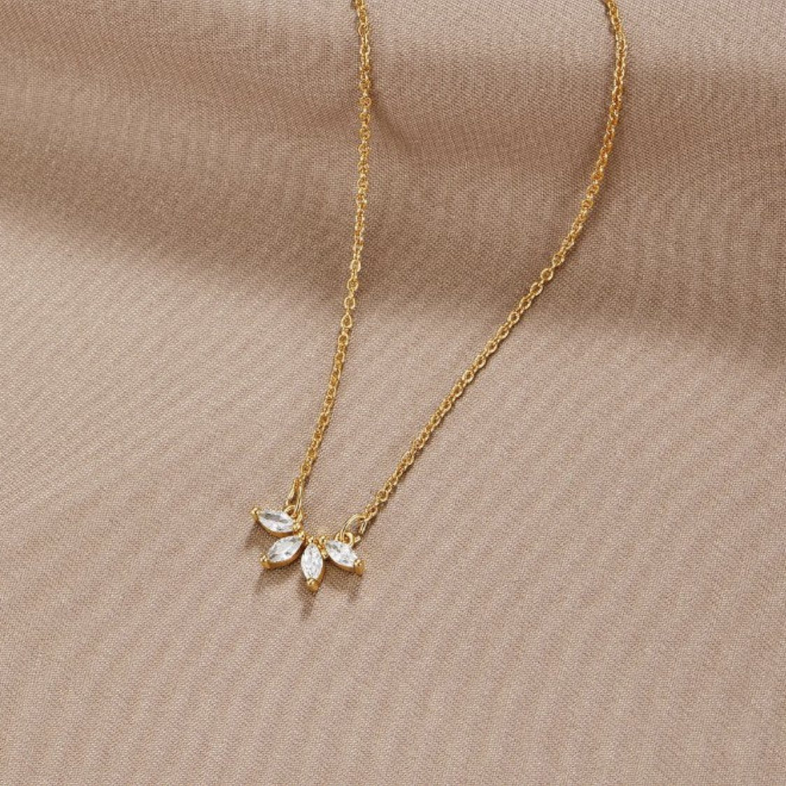 Tiffany Crystal Leaf Pendant Necklace