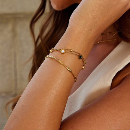 Twisted Imari Gold Bangle
