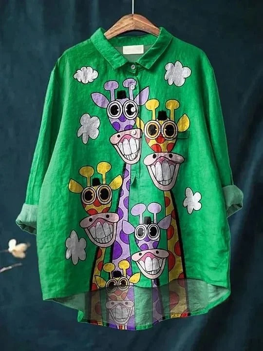 Kathrin - Linen Printed Shirt